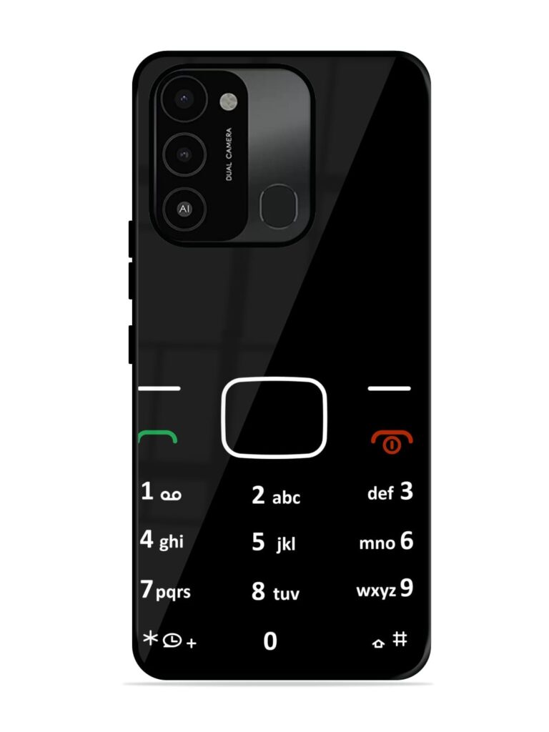 Retro Cellphone Bottons Glossy Metal Phone Cover for Tecno Spark 8C Zapvi