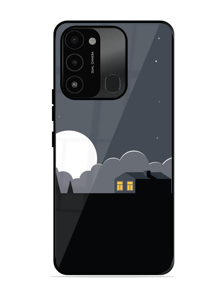 Full Moon Vector Art Glossy Metal Phone Cover for Tecno Spark Go (2022) Zapvi