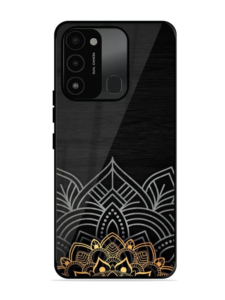 Decorative Golden Pattern Glossy Metal Phone Cover for Tecno Spark Go (2022) Zapvi