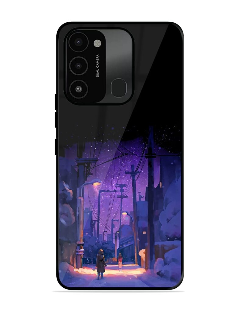 Winter Anime Art Glossy Metal Phone Cover for Tecno Spark Go (2022) Zapvi