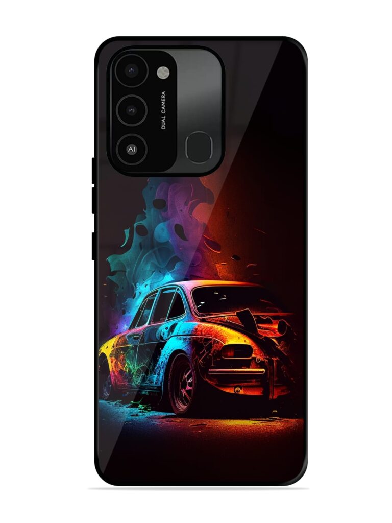 High Classic Car Art Glossy Metal Phone Cover for Tecno Spark Go (2022) Zapvi