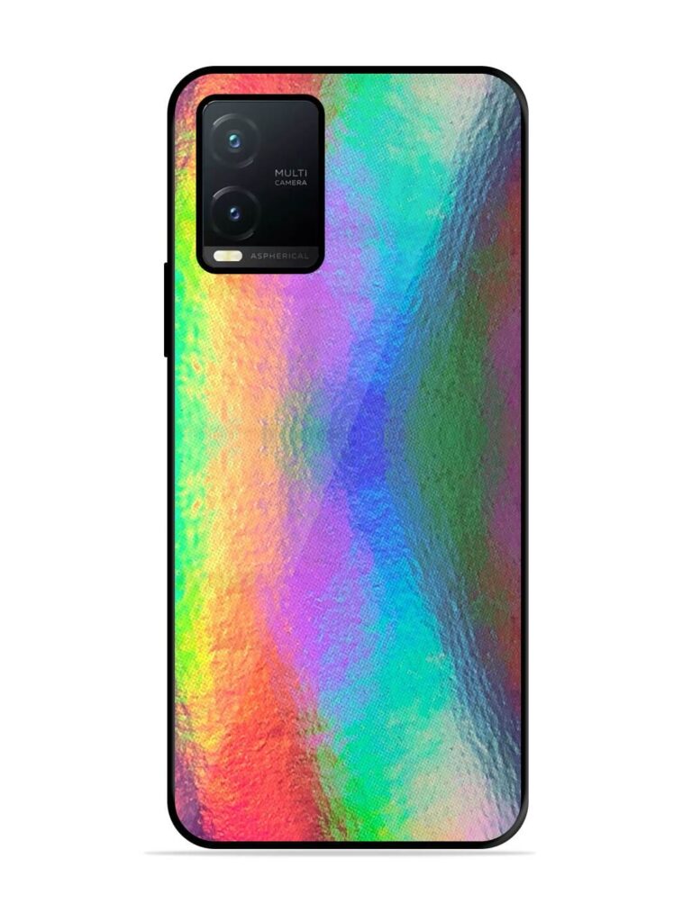 Colorful Holographic Background Glossy Metal TPU Phone Cover for Vivo T1X Zapvi