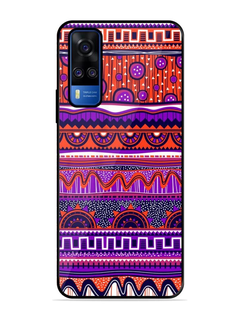 Ethnic Seamless Pattern Glossy Metal TPU Phone Cover for Vivo Y51A Zapvi