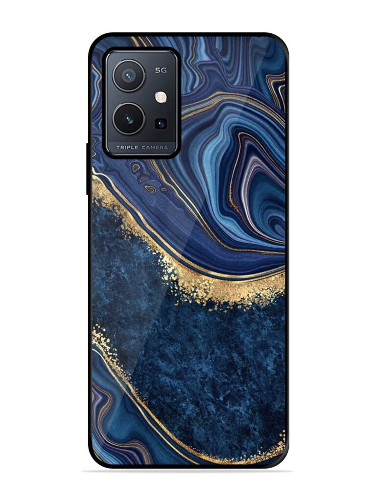Abstract Background Blue Glossy Metal TPU Phone Cover for Vivo Y75 (5G) Zapvi