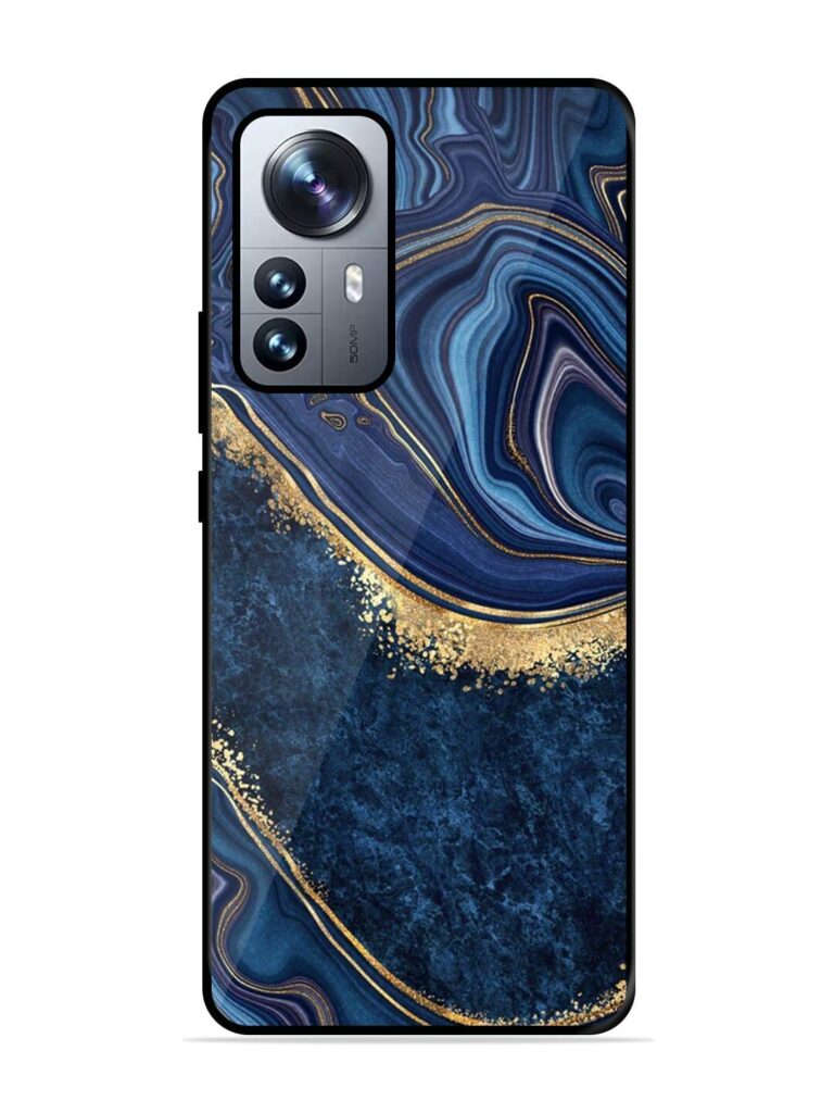 Abstract Background Blue Glossy Metal TPU Phone Cover for Xiaomi Mi 12 Pro (5G) Zapvi