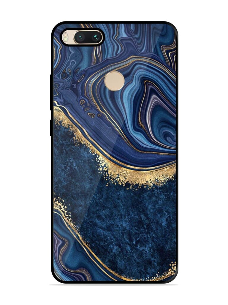 Abstract Background Blue Glossy Metal TPU Phone Cover for Xiaomi Mi A1 Zapvi