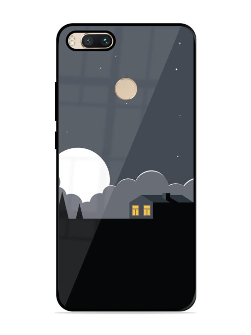 Full Moon Vector Art Glossy Metal Phone Cover for Xiaomi Mi A1 Zapvi