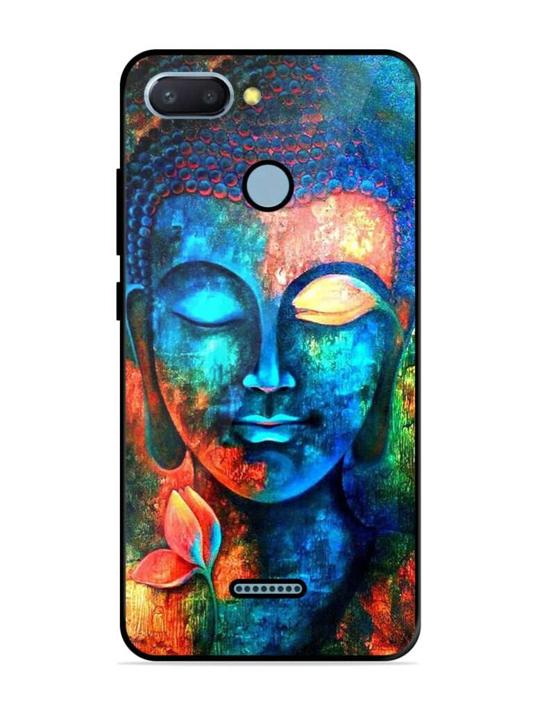 Buddha Painting Glossy Metal Phone Cover for Xiaomi Redmi 6 Zapvi