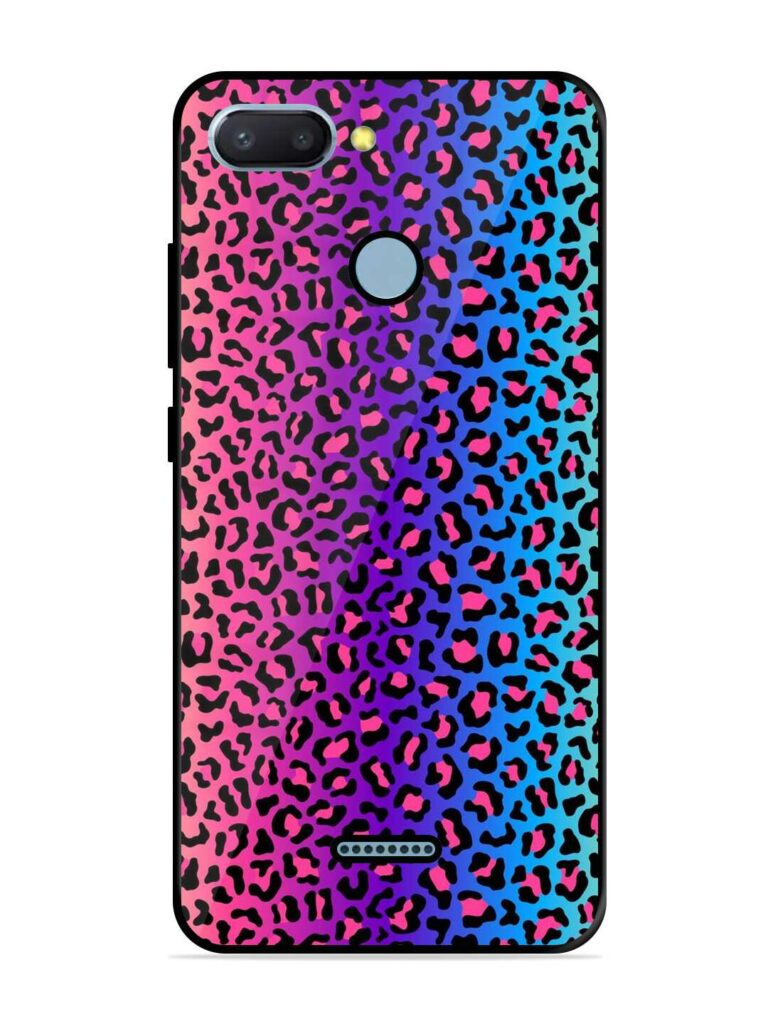 Colorful Leopard Seamless Glossy Metal Phone Cover for Xiaomi Redmi 6 Zapvi