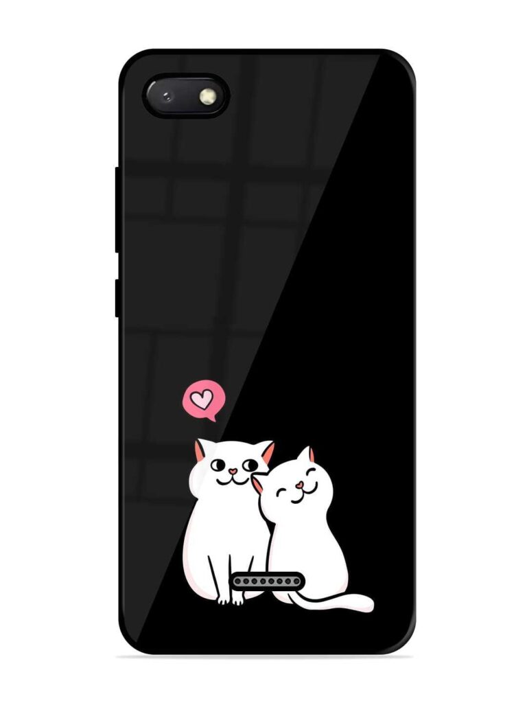 Cat Love Glossy Metal Phone Cover for Xiaomi Redmi 6A Zapvi