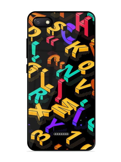 Seamless Pattern With Letters Glossy Metal Phone Cover for Xiaomi Redmi 6A Zapvi