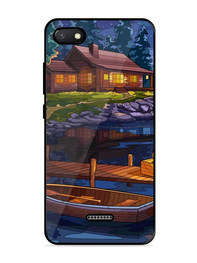 Village Night Scene Glossy Metal Phone Cover for Xiaomi Redmi 6A Zapvi