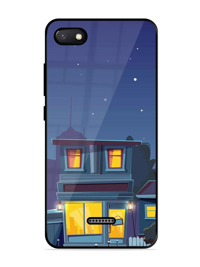 Vector Night House Glossy Metal Phone Cover for Xiaomi Redmi 6A Zapvi