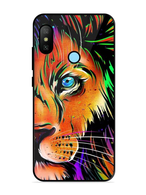 Colorful Lion Design Glossy Metal TPU Phone Cover for Xiaomi Redmi 6 Pro Zapvi