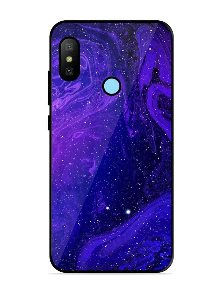Galaxy Acrylic Abstract Art Glossy Metal Phone Cover for Xiaomi Redmi 6 Pro Zapvi