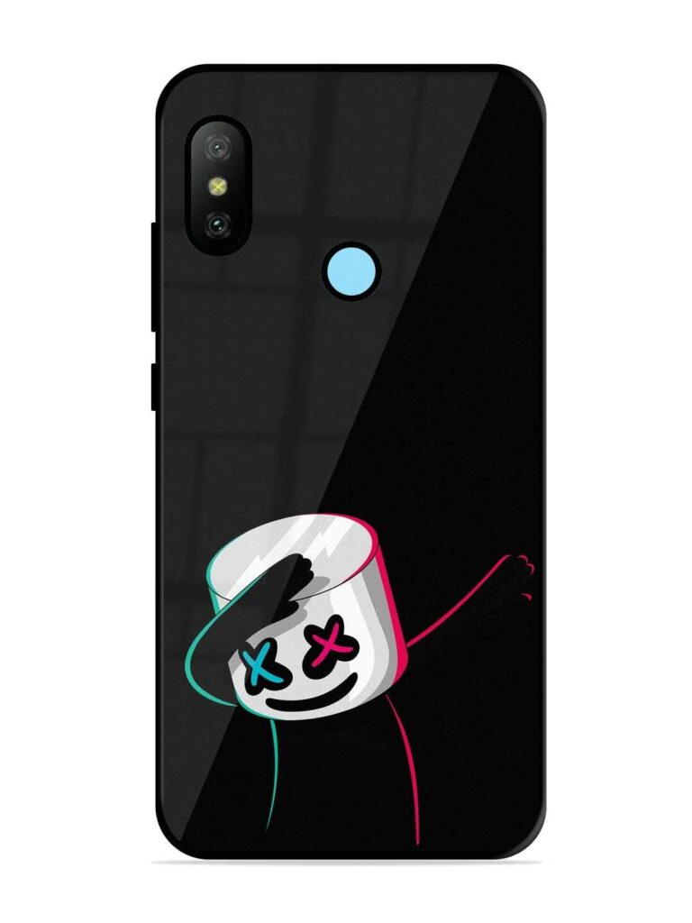 Black Marshmallow Glossy Metal Phone Cover for Xiaomi Redmi 6 Pro Zapvi