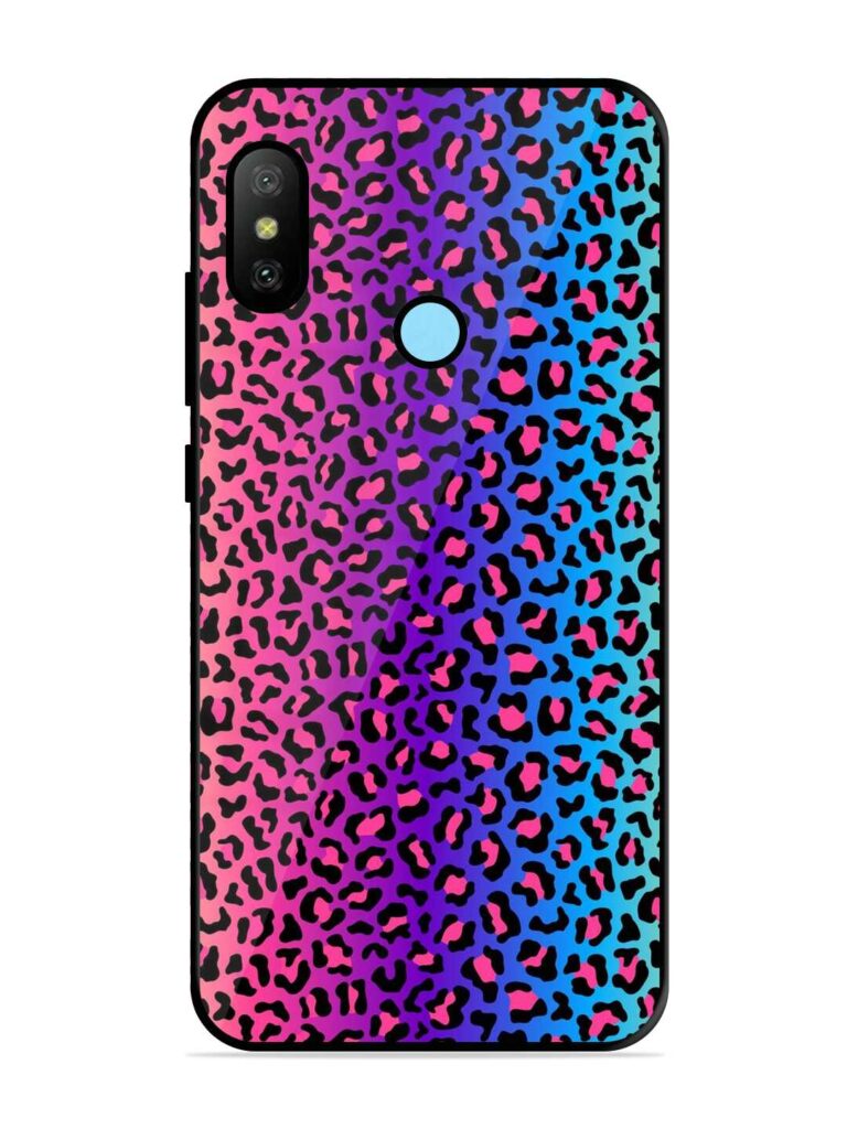 Colorful Leopard Seamless Glossy Metal Phone Cover for Xiaomi Redmi 6 Pro Zapvi