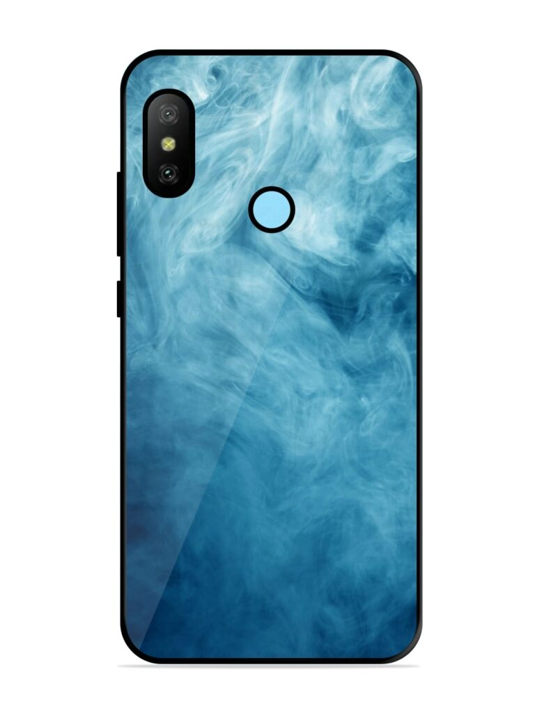 Blue Smoke Art Glossy Metal Phone Cover for Xiaomi Redmi 6 Pro Zapvi