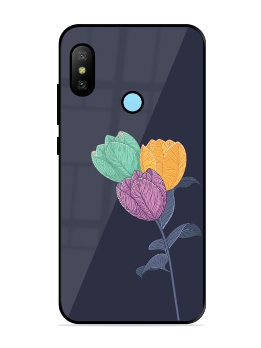 Flower Vector Glossy Metal Phone Cover for Xiaomi Redmi 6 Pro Zapvi