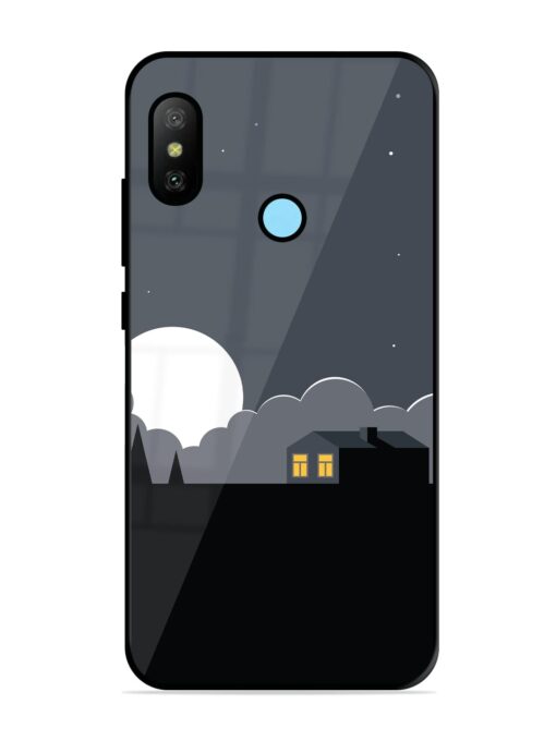 Full Moon Vector Art Glossy Metal Phone Cover for Xiaomi Redmi 6 Pro Zapvi
