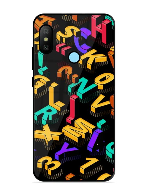 Seamless Pattern With Letters Glossy Metal Phone Cover for Xiaomi Redmi 6 Pro Zapvi