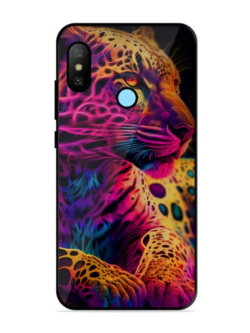 Leopard Art Glossy Metal Phone Cover for Xiaomi Redmi 6 Pro Zapvi