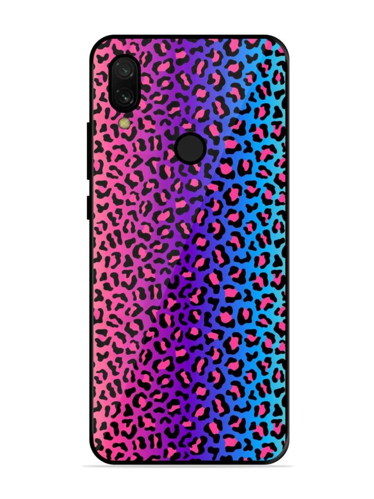 Colorful Leopard Seamless Glossy Metal Phone Cover for Xiaomi Redmi 7 Zapvi