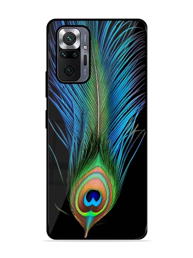 Peacock Feather Glossy Metal TPU Phone Cover for Xiaomi Redmi Note 10 Pro Zapvi