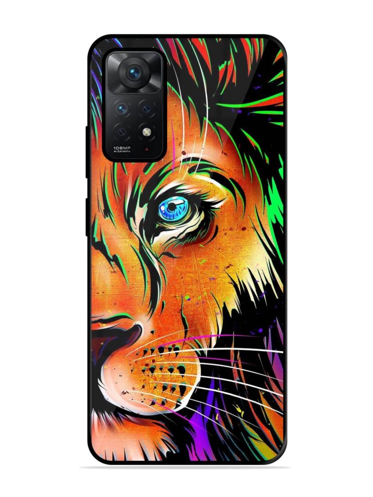 Colorful Lion Design Glossy Metal TPU Phone Cover for Xiaomi Redmi Note 11 Pro (5G) Zapvi