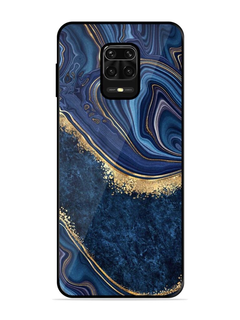 Abstract Background Blue Glossy Metal TPU Phone Cover for Xiaomi Redmi Note 9 Pro Zapvi