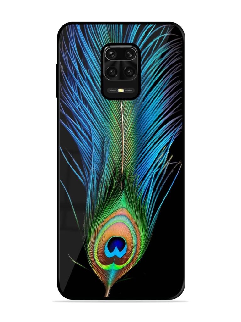 Peacock Feather Glossy Metal TPU Phone Cover for Xiaomi Redmi Note 9 Pro Max Zapvi