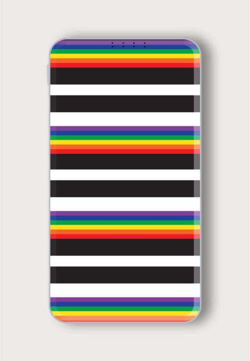 Rainbow Horizontal Striped Printed Designer 10000 mAh PowerBank Zapvi