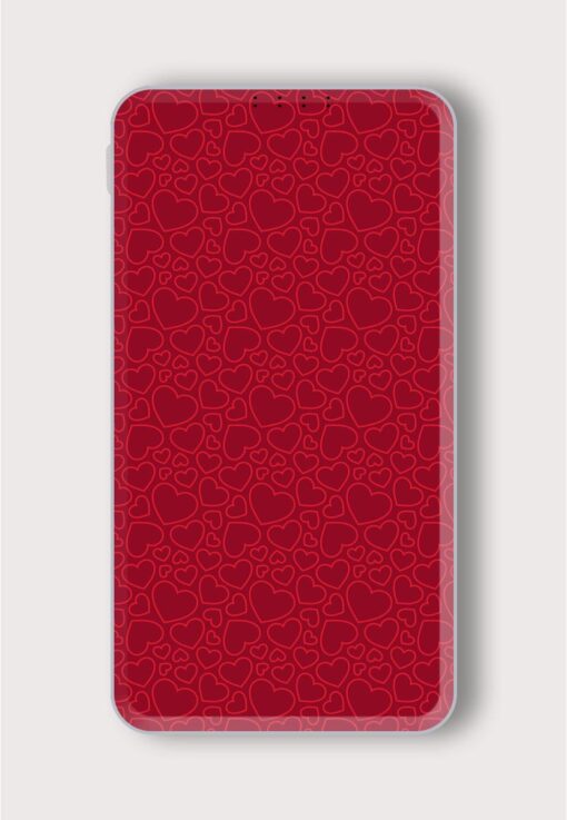 Red Hearts Seamless Printed Designer 10000 mAh PowerBank Zapvi