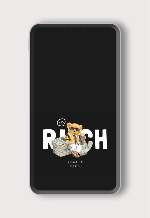 Rich Slogan Bear Printed Designer 10000 mAh PowerBank Zapvi