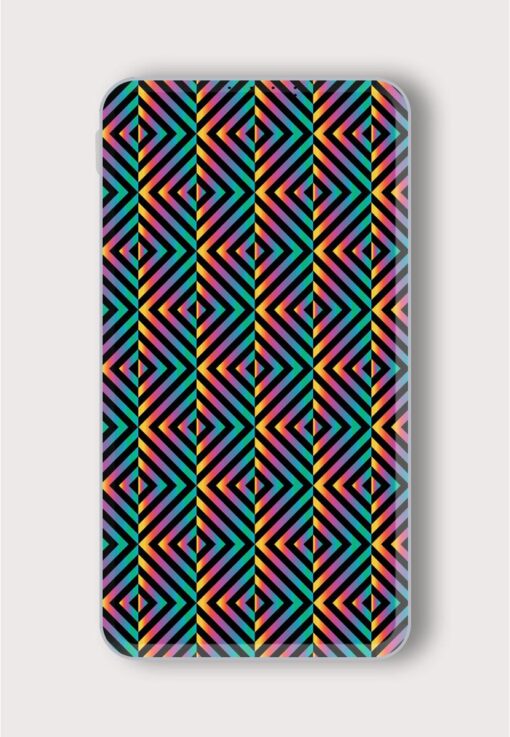 Seamless Colorful Geometric Printed Designer 10000 mAh PowerBank Zapvi