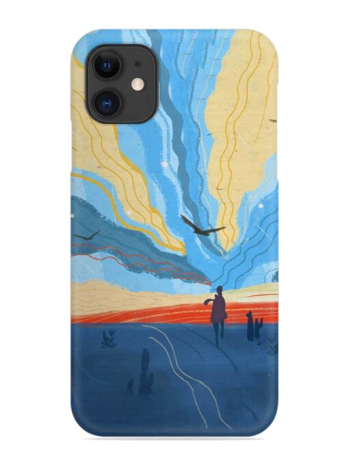 Minimal Abstract Landscape Snap Case for Apple Iphone 11 Zapvi