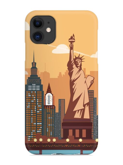 New York Statue Of Liberty Architectural Scenery Snap Case for Apple Iphone 12 Mini Zapvi