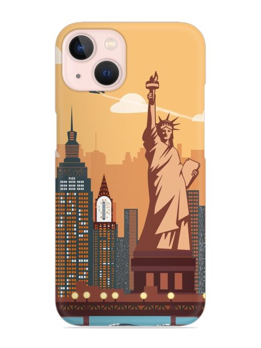 New York Statue Of Liberty Architectural Scenery Snap Case for Apple Iphone 13 Mini Zapvi