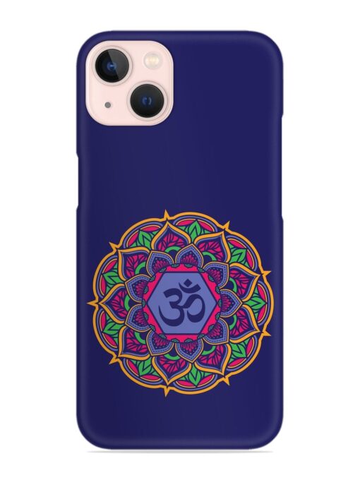 Om Mandala Art Blue Snap Case for Apple Iphone 13 Mini Zapvi