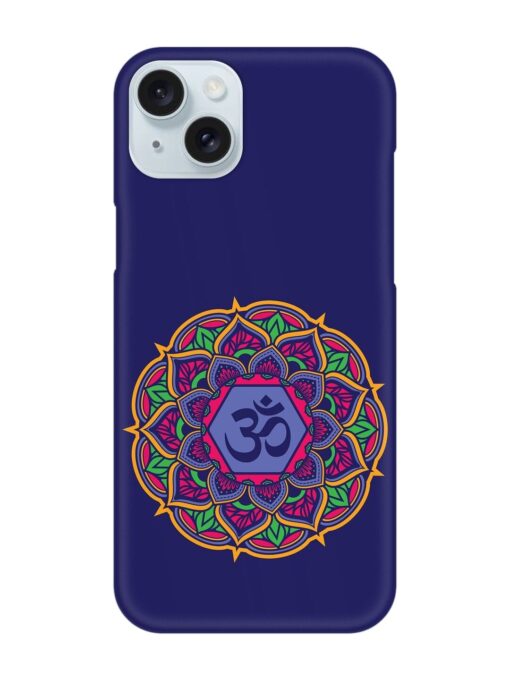 Om Mandala Art Blue Snap Case for Apple Iphone 15 Plus Zapvi