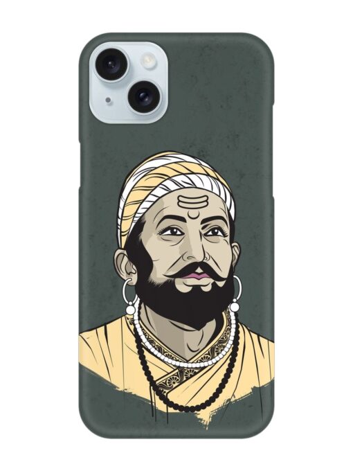 Shivaji Maharaj Vector Art Snap Case for Apple Iphone 15 Plus Zapvi