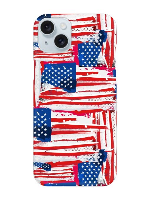 Usa Flag Seamless Snap Case for Apple Iphone 15 Plus Zapvi