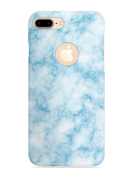 Blue White Natural Marble Snap Case for Apple Iphone 7 Plus (Logo Cut) Zapvi