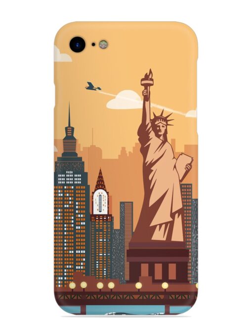 New York Statue Of Liberty Architectural Scenery Snap Case for Apple Iphone Se (2020) Zapvi