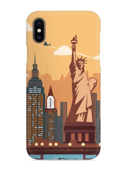 New York Statue Of Liberty Architectural Scenery Snap Case for Apple Iphone X Zapvi
