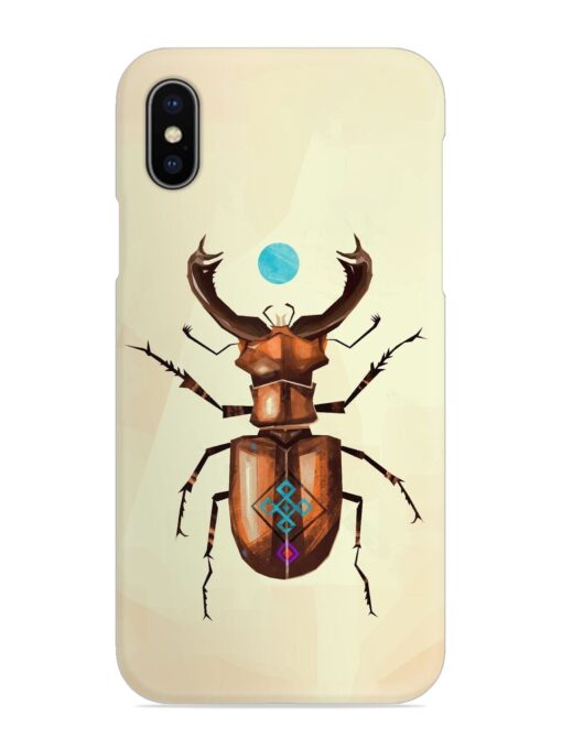Stag Beetle Vector Snap Case for Apple Iphone X Zapvi