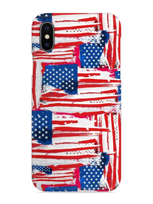 Usa Flag Seamless Snap Case for Apple Iphone X Zapvi