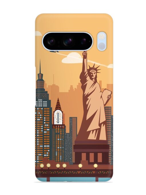 New York Statue Of Liberty Architectural Scenery Snap Case for Google Pixel 8 Pro Zapvi
