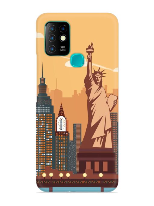 New York Statue Of Liberty Architectural Scenery Snap Case for Infinix Hot 10 Zapvi