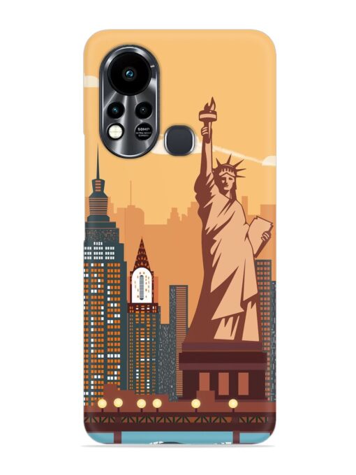 New York Statue Of Liberty Architectural Scenery Snap Case for Infinix Hot 11S Zapvi